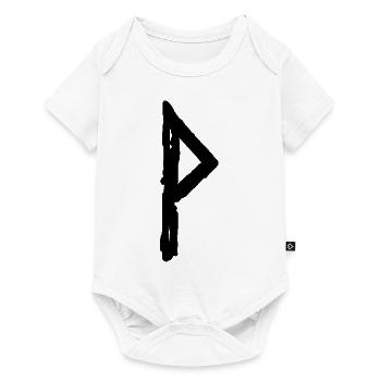 Elder Futhark Rune Wunjo - Buchstabe V und W - Baby Premium Kurzarmbody - Weiß - Vorne