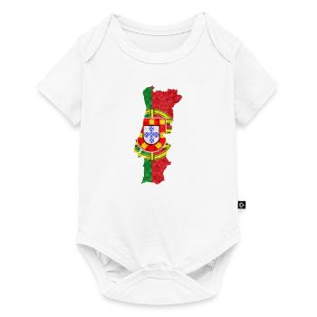 Portugal Drapeau Polygone Contour Faro Lisbonne Porto - Body à manches courtes Premium Bébé - blanc - Devant