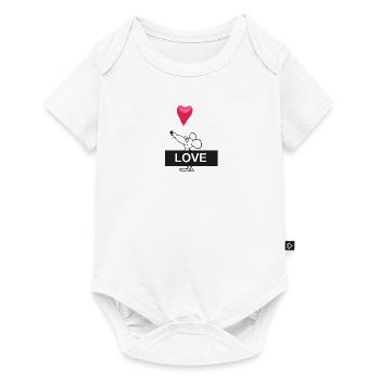 Heart Mouse with LOVE Bar - Baby Premium short-sleeve bodysuit - white - Front