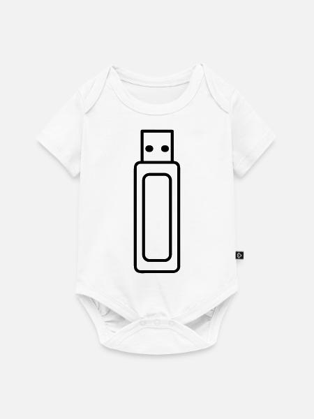 USB-Stick - Baby Premium Kurzarmbody - Weiß