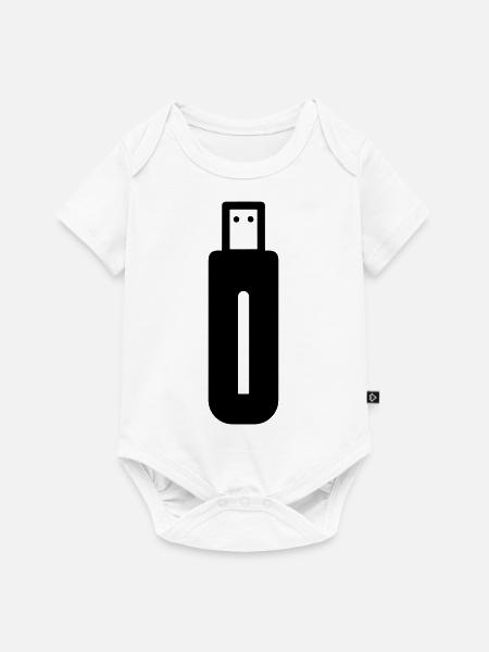 USB-Stick - Baby Premium Kurzarmbody - Weiß