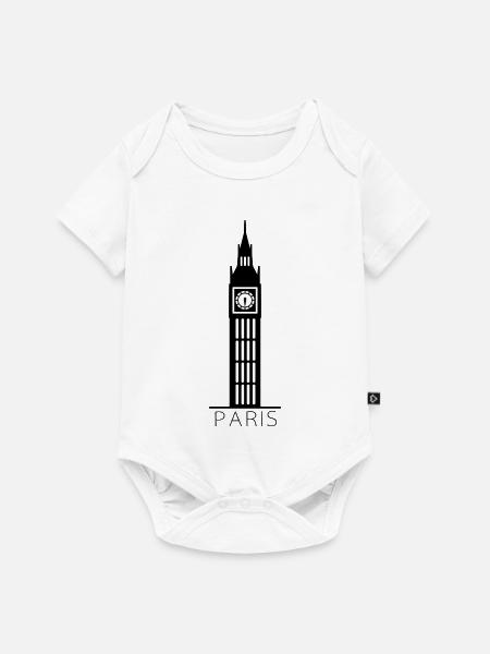 Paris - Baby Premium Kurzarmbody - Weiß