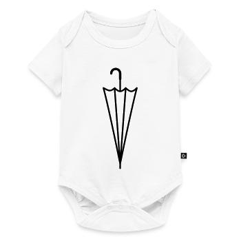 Regenschirm geschlossener Regen Schirm Silhouette - Baby Premium Kurzarmbody - Weiß - Vorne