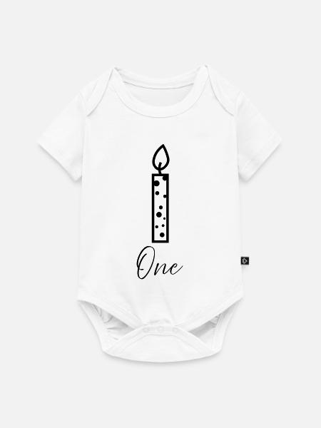 Kerze mit Punkten - Baby Premium Kurzarmbody - Weiß