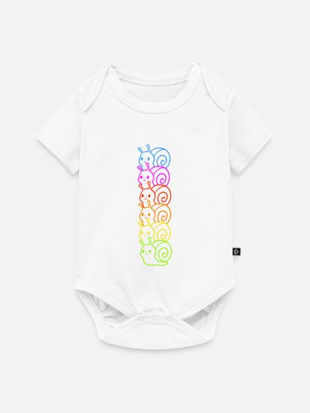Regenbogenschnecken-Neon - Baby Premium Kurzarmbody - Weiß