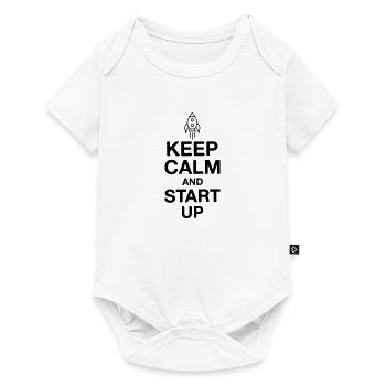 Keep calm and start up | Startup rocket foundation - Baby Premium short-sleeve bodysuit - white - Front