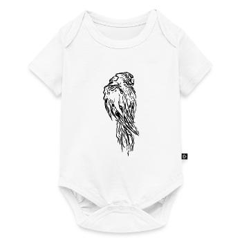 Parrot Portrait Vintage Bird Drawing - Baby Premium short-sleeve bodysuit - white - Front