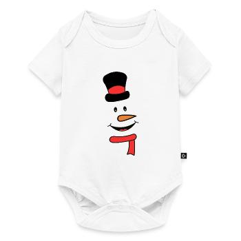 Snowman face with scarf and hat - Baby Premium short-sleeve bodysuit - white - Front