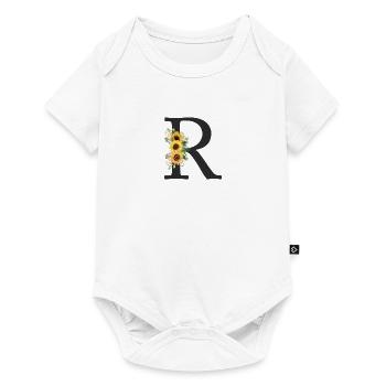 R Monogram Sunflowers - Baby Premium short-sleeve bodysuit - white - Front