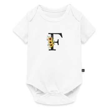 F Monogramme Tournesols - Body à manches courtes Premium Bébé - blanc - Devant