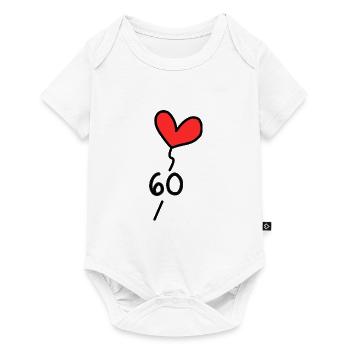 60 ANS. ANNIVERSAIRE. HAPPY BIRTHDAY. JOYEUX ANNIV - Body à manches courtes Premium Bébé - blanc - Devant