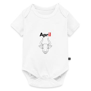 Month with his Astrological sign Taurus/April - Baby Premium short-sleeve bodysuit - white - Front