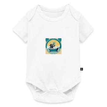 Éléphant, rétro, Vintage, baignoire, 1970 - Body à manches courtes Premium Bébé - blanc - Devant