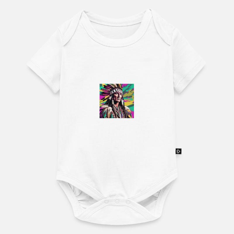 winnetou,indianer,illustration,graffiti,bunt - Baby Premium Kurzarmbody - Weiß