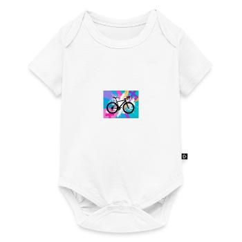 illustration,mountain bike,road bike,graffiti,pink - Baby Premium short-sleeve bodysuit - white - Front