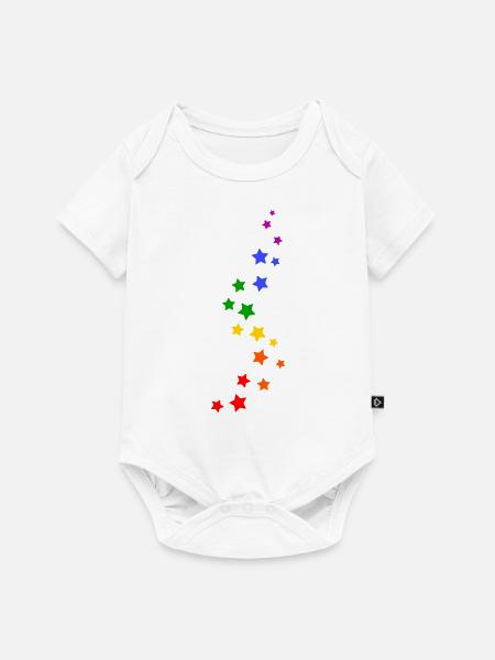 Regenbogen Sterne Pride - Baby Premium Kurzarmbody - Weiß