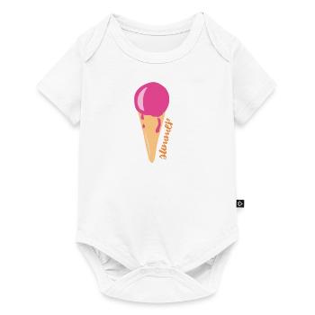 Ice cream with waffle buzzer - Baby Premium short-sleeve bodysuit - white - Front