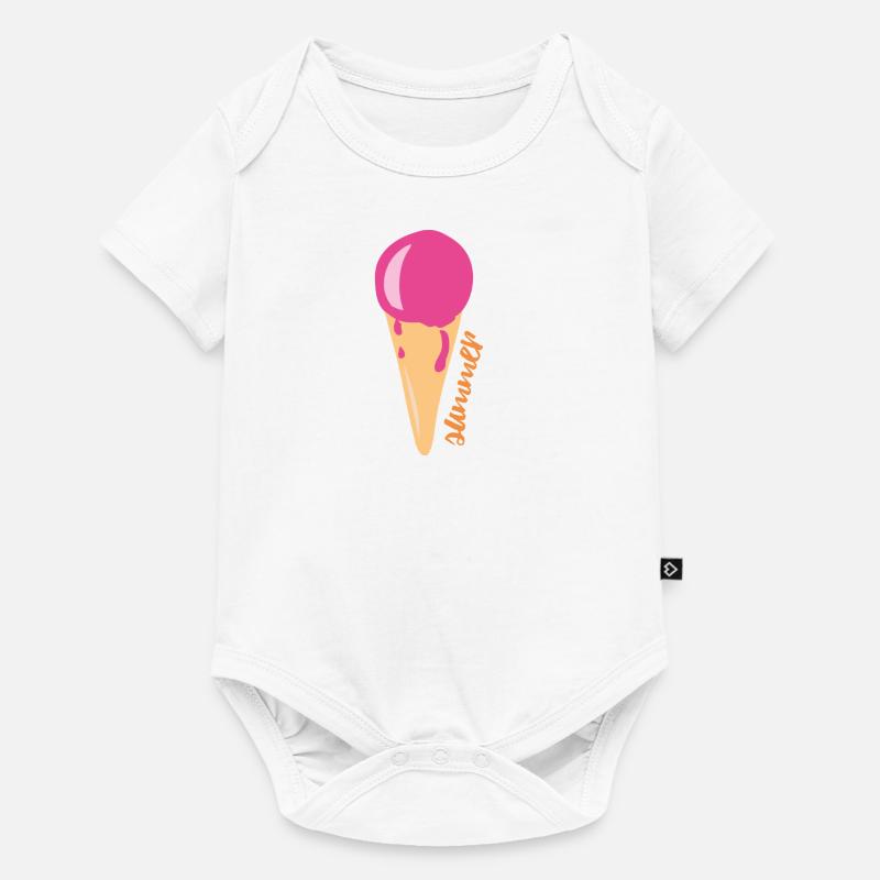 Eis mit Waffel Summer - Baby Premium Kurzarmbody - Weiß