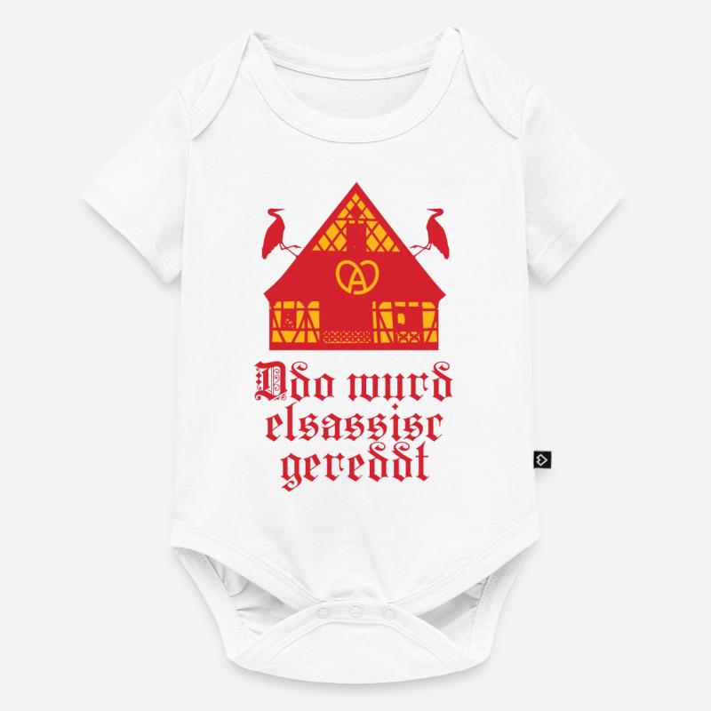 Drapeau Alsace - Body à manches courtes Premium Bébé - blanc