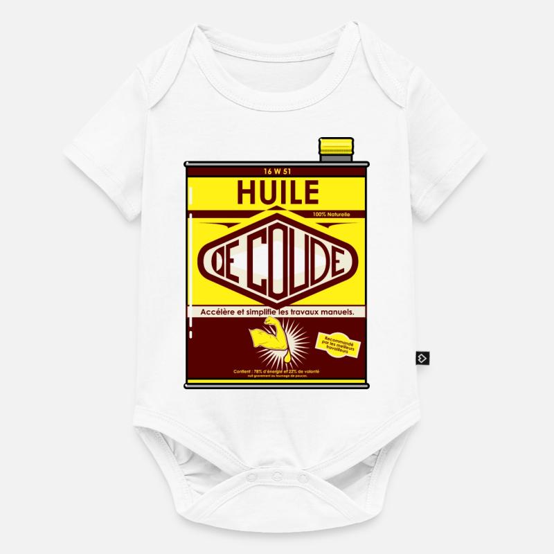 huile de coude - Body à manches courtes Premium Bébé - blanc