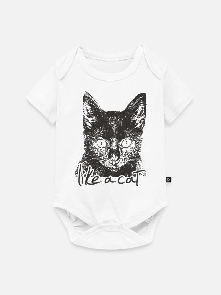 Cat - Baby Premium Kurzarmbody - Weiß