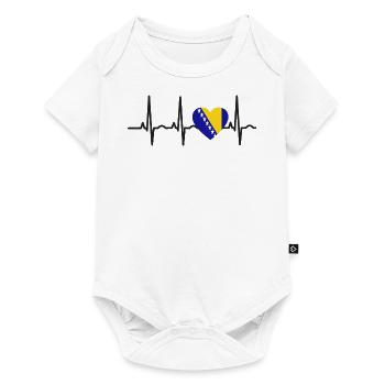 I LOVE ekg heartbeat Bosnie Bosnia - Body à manches courtes Premium Bébé - blanc - Devant