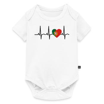 I LOVE ekg heartbeat PORTUGAL portugese - Body à manches courtes Premium Bébé - blanc - Devant