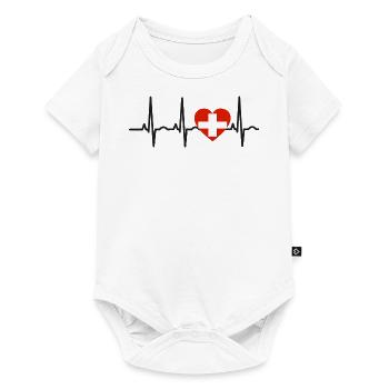 I LOVE ekg heartbeat SUISSE Switzerland - Body à manches courtes Premium Bébé - blanc - Devant