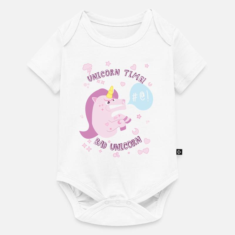 Bad Unicorn - Body à manches courtes Premium Bébé - blanc