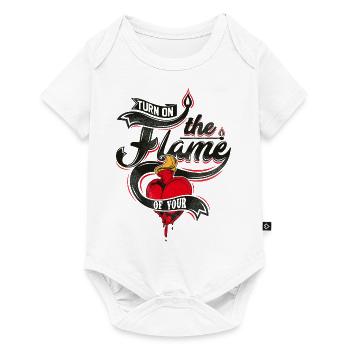 COEUR DE FLAMME - Romantique cadeau chaud - Body à manches courtes Premium Bébé - blanc - Devant