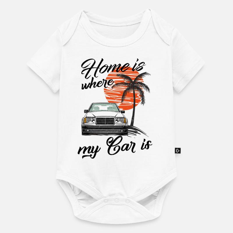 Home is where my car is W124 - Baby Premium Kurzarmbody - Weiß
