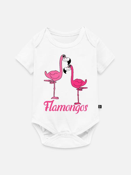 Flamongos - Baby Premium Kurzarmbody - Weiß