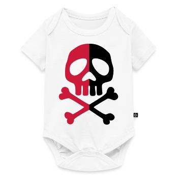 Skull Anarchy Pirate Party Shapes Drawing - Baby Premium short-sleeve bodysuit - white - Front