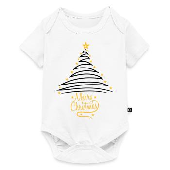 logo fir tree christmas tree fir starry happy - Baby Premium short-sleeve bodysuit - white - Front