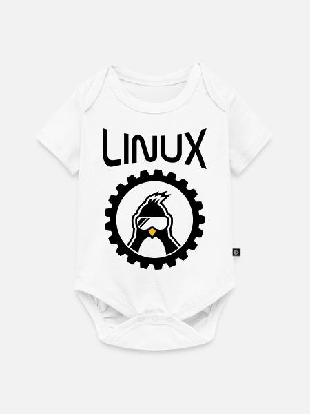 linux wheel - Baby Premium short-sleeve bodysuit - white