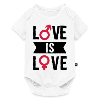 Love is love - Baby Premium Kurzarmbody - Weiß - Vorne