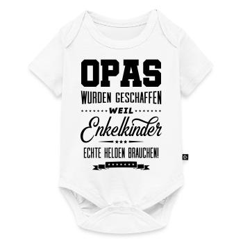 opas wahre helden - Baby Premium Kurzarmbody - Weiß - Vorne