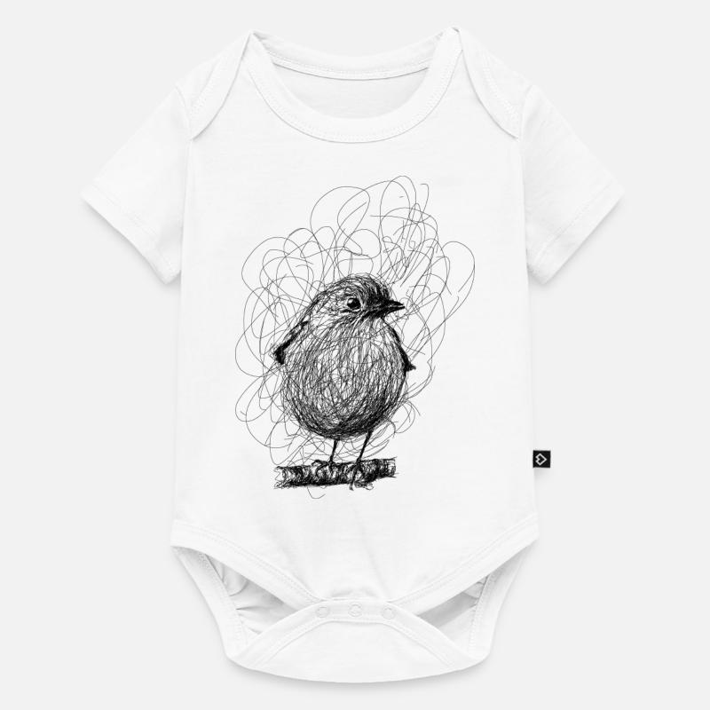 Rotkehlchen - Baby Premium Kurzarmbody - Weiß
