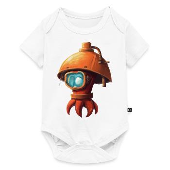 Red little octopus octopus with helmet gift idea - Baby Premium short-sleeve bodysuit - white - Front
