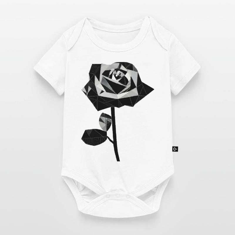 Polygone schwarze Rose Baby Premium Kurzarmbody