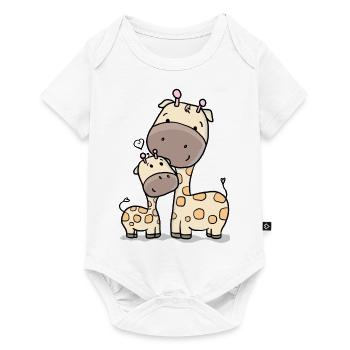 Giraffe with baby giraffe - Baby Premium short-sleeve bodysuit - white - Front