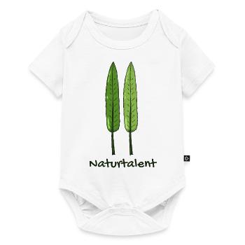 Naturtalet | Pflanze | Blätter - Baby Premium Kurzarmbody - Weiß - Vorne