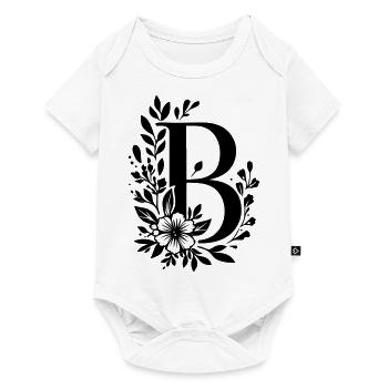 Buchstabe B Blume - Baby Premium Kurzarmbody - Weiß - Vorne