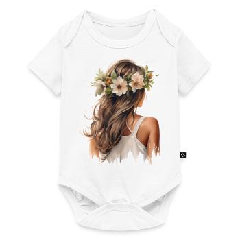 Couronne florale - Body à manches courtes Premium Bébé - blanc - Devant