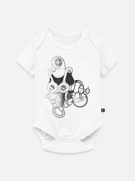 steampunk mask - Baby Premium Kurzarmbody - Weiß