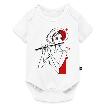 flûte sifflant musique - Body à manches courtes Premium Bébé - blanc - Devant