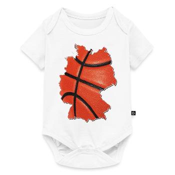 Deutschland Landkarte umrahmt echten Basketball - Baby Premium Kurzarmbody - Weiß - Vorne