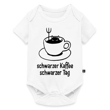 schwarzer Kaffee – schwarzer Tag - Baby Premium Kurzarmbody - Weiß - Vorne