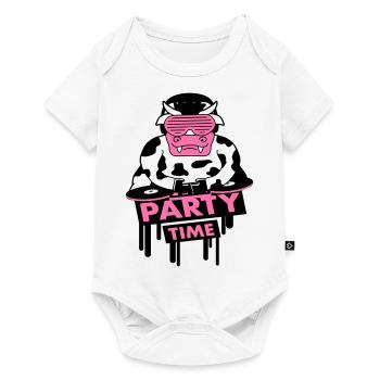 Lustige Party Time Milch Kuh Graffiti Tier Zitat - Baby Premium Kurzarmbody - Weiß - Vorne