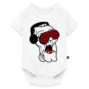 DJ Zombie Monster Horror Halloween Party Music - Baby Premium short-sleeve bodysuit - white - Front